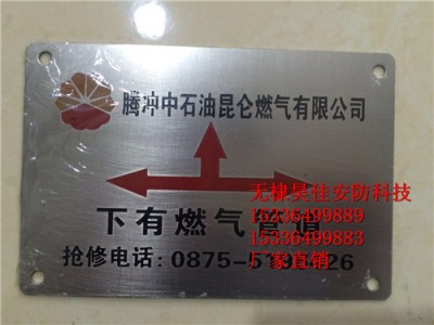 供应镶嵌式地面走向牌 凹凸字管线标志牌厂家图3